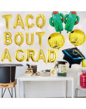 Balloons 16" Taco Bout A Grad Foil Balloons- Cactus Letter Balloons- Graduation Celebration Banner for Fiesta Graduation- Tac...