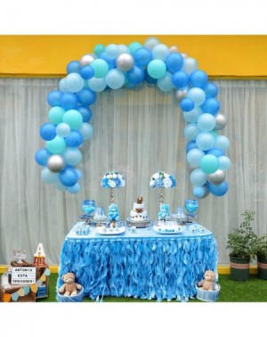 Balloons Balloon Garland Arch Kit - 5" 10" 12" Blue- Sky Blue-Tiffany- Metallic Silver Balloons with Glue Dots- Garland Decor...