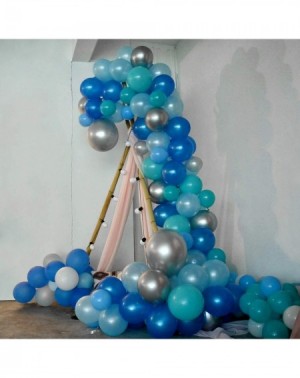 Balloons Balloon Garland Arch Kit - 5" 10" 12" Blue- Sky Blue-Tiffany- Metallic Silver Balloons with Glue Dots- Garland Decor...