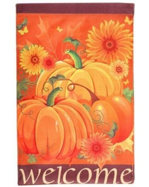 Banners & Garlands Halloween Banner Pumpkin Flag Double Sided Outdoor Yard Welcome Flag Halloween Decoration - CJ19EGH4CZL $7.80