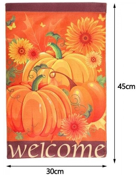 Banners & Garlands Halloween Banner Pumpkin Flag Double Sided Outdoor Yard Welcome Flag Halloween Decoration - CJ19EGH4CZL $7.80