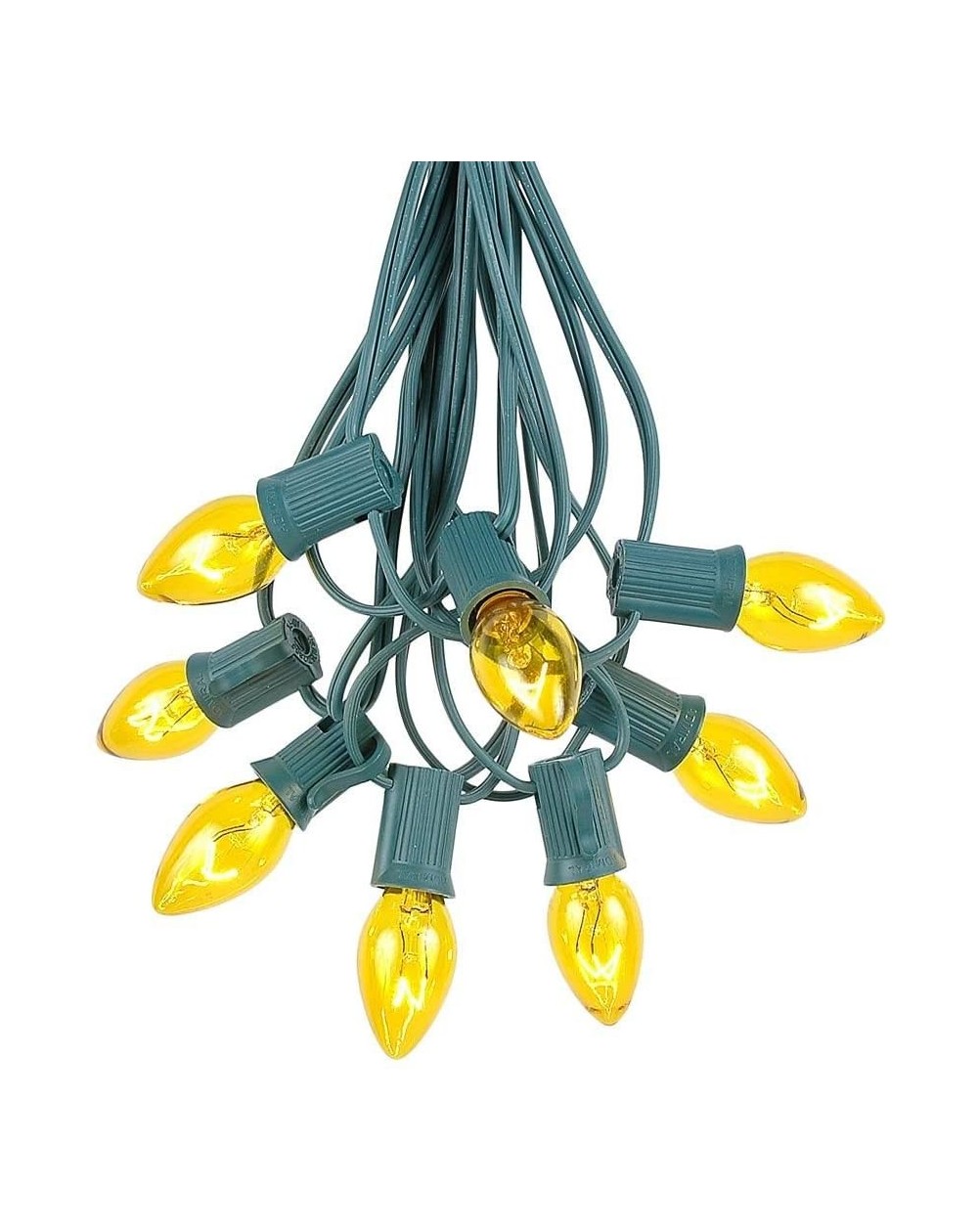 Indoor String Lights C7 Yellow Christmas Lights Set - Indoor/Outdoor Christmas Light String - Christmas Tree Lights - Hanging...