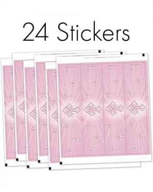 Favors Pink Baptism Water Bottle Labels for Girl - 24 Stickers - C718O24RKDQ $12.47