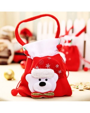 Stockings & Holders 3 Pack Christmas Bags Christmas Candy Bags Fabric Santa Claus Stocking with Cord Drawstring Gift Sack Chr...