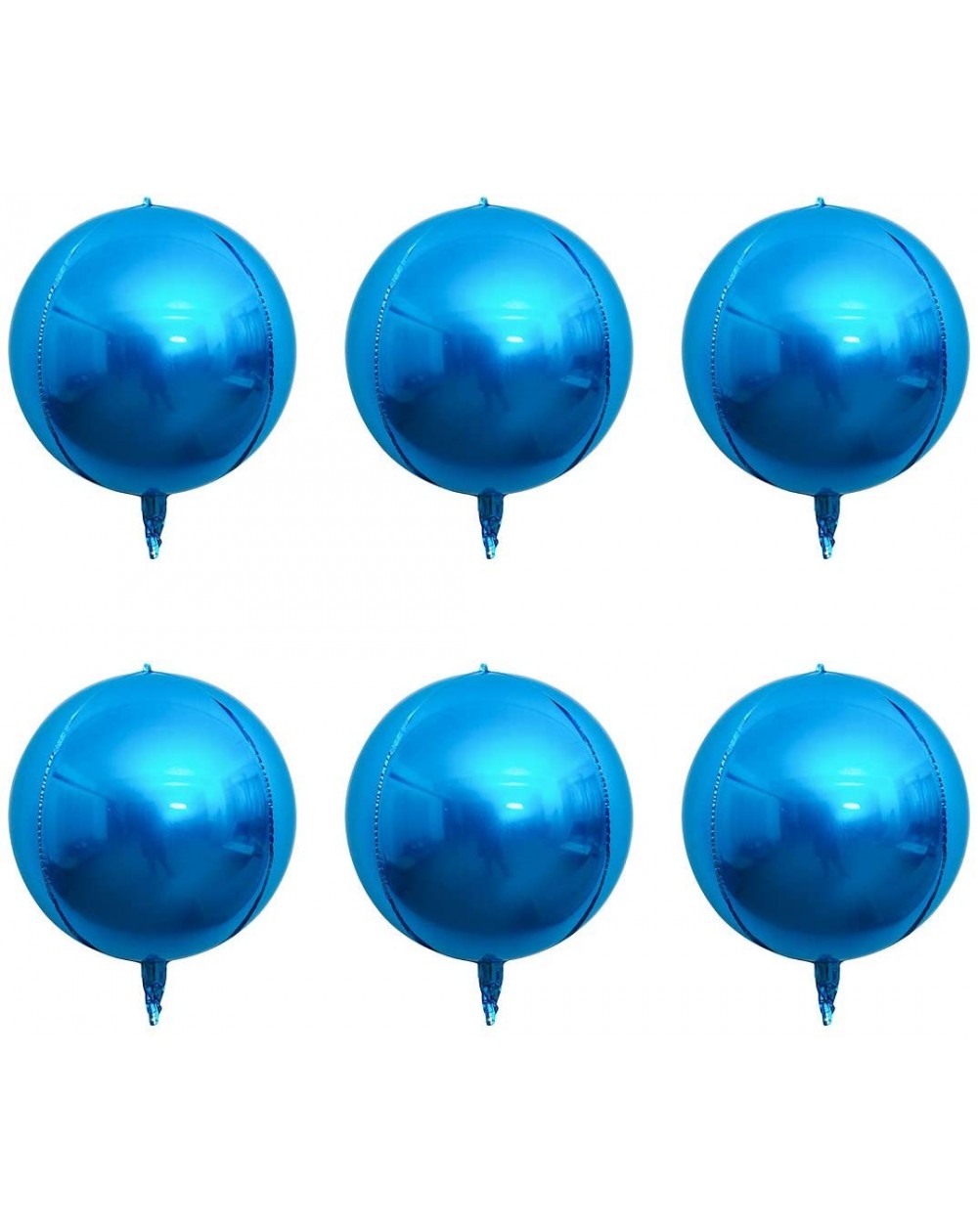 Balloons 6 Count 22inch Navy Blue Round Sphere Shaped Aluminum Foil 4D Balloons Reusable Blue Party Balloons for Shark Birthd...