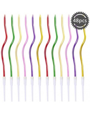 Cake Decorating Supplies 48 Pieces Twisty Candles Set-Spiral Cake Candles-Creative Fun Long Thin Wedding Birthday Candles Set...