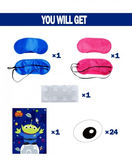 Party Favors Toy Inspired Story Party Supplies- Pin Eyes On The Alien Party Games- Large Poster 24PCS Reusable Eye Stickers f...