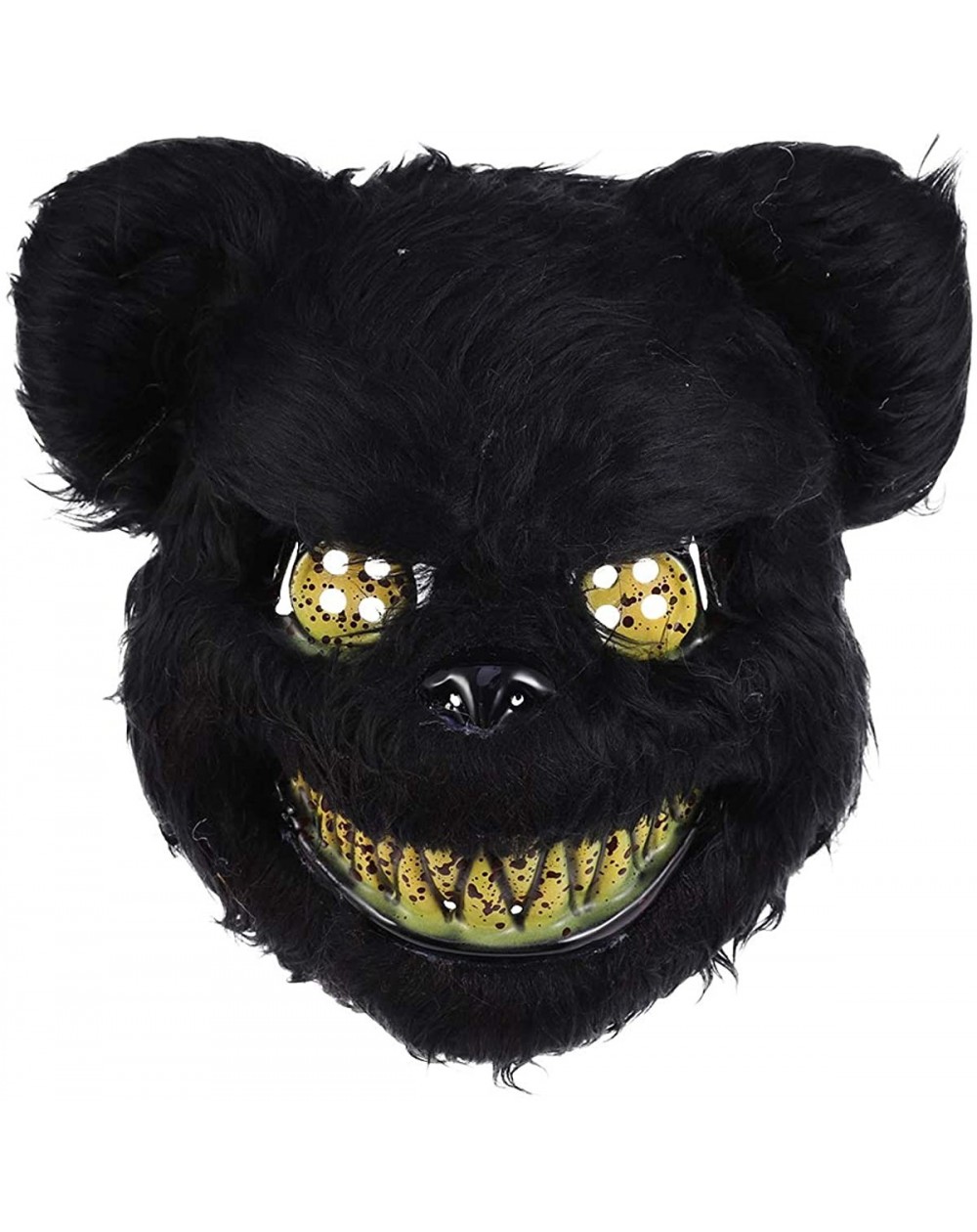 Party Favors Bloody Bear Mask Halloween Cosplay Costume Prop Dress-up Accessory for Masquerade Party Performance - Black - C6...