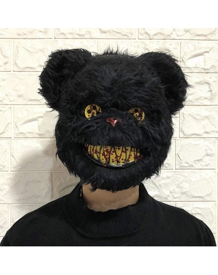 Party Favors Bloody Bear Mask Halloween Cosplay Costume Prop Dress-up Accessory for Masquerade Party Performance - Black - C6...