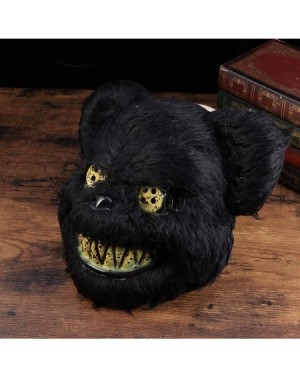 Party Favors Bloody Bear Mask Halloween Cosplay Costume Prop Dress-up Accessory for Masquerade Party Performance - Black - C6...