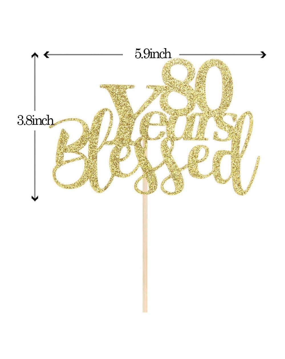 Gold Glitter 80 Years Blessed for Marriage Anniversary- 80th Birthday