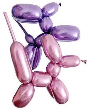 Balloons 260q Metallic Balloons - 100 pcs Multicolor Twisting Chrome Latex Balloons - long balloons for Animal Sculpting Flow...