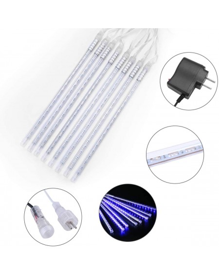 Outdoor String Lights Meteor Shower Rain Lights- 8 Tube 144 LED Waterproof Icicle Snow Fall String Cascading Lights- Rain Dro...