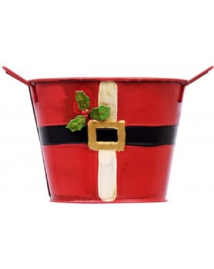 Favors Santa Metal Bucket with Handles Red 5 Inches - CH188E5XETW $14.65