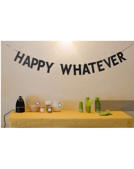 Banners & Garlands Party Decorations - Happy Whatever Black Glitter Banner for Wedding - Birthday - Divorce - Wedding Anniver...