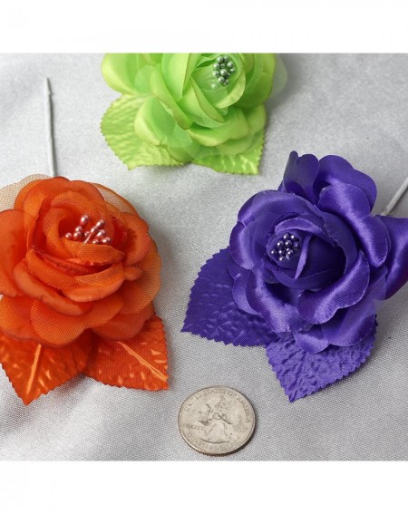 Favors 12 Purple Open Roses Craft Flowers - Mini Flowers for DIY Wedding Birthday Party Favors Decorations Supplies Bulk - Pu...