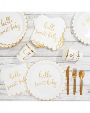 Party Packs Hello Sweet Baby Shower Supplies- Dinnerware Set (144 Pieces- Serves 24) - CU18ZE38ZC2 $14.98