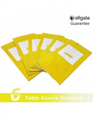 Tablecovers 6-Pack Premium Plastic Table Cover Medium Weight Disposable Tablecloth-6PK 54"x108"-Yellow-TC58313 - Yellow - CK1...