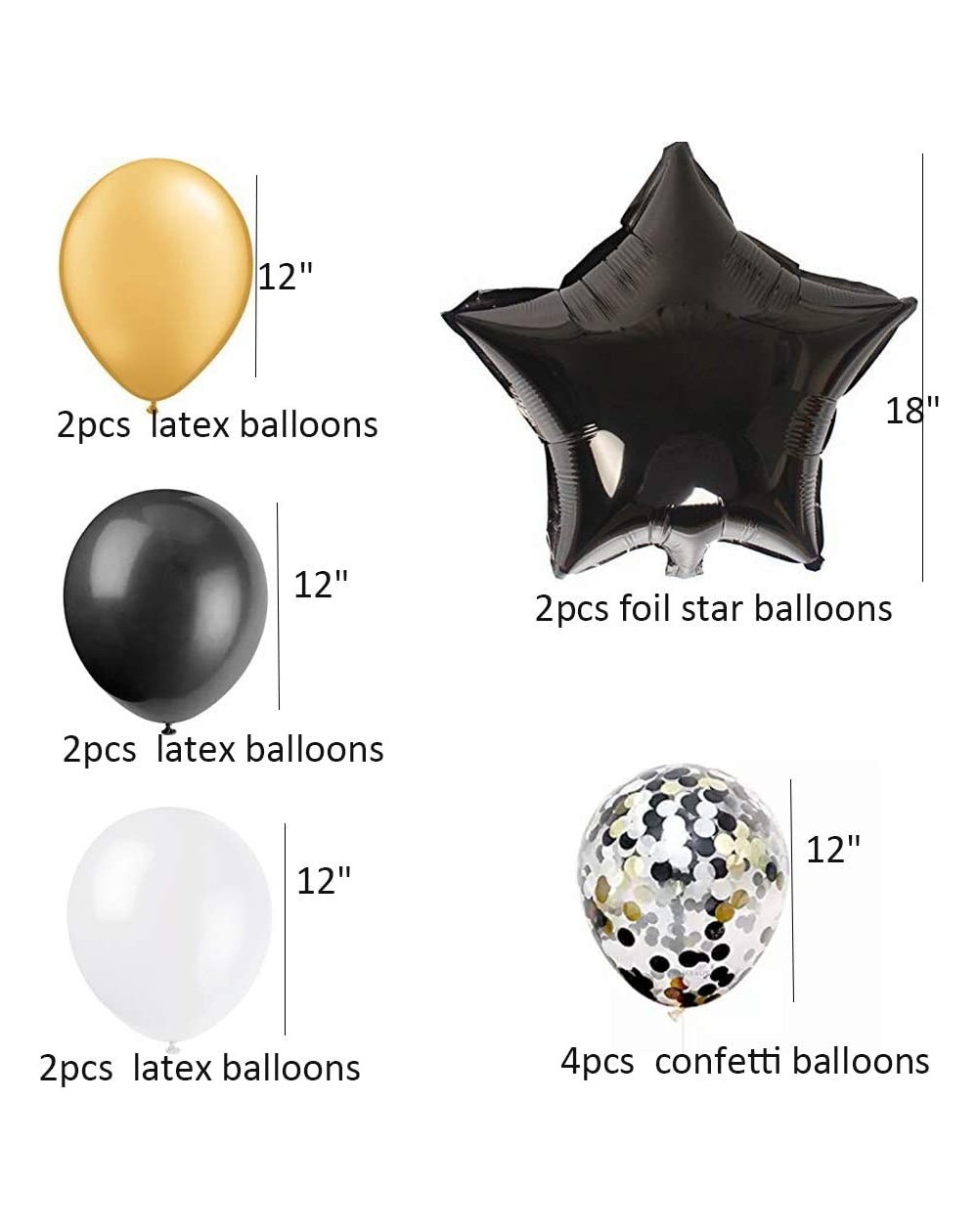 Black Happy Birthday Balloons Birthday Party Decorations Black 13pcs ...