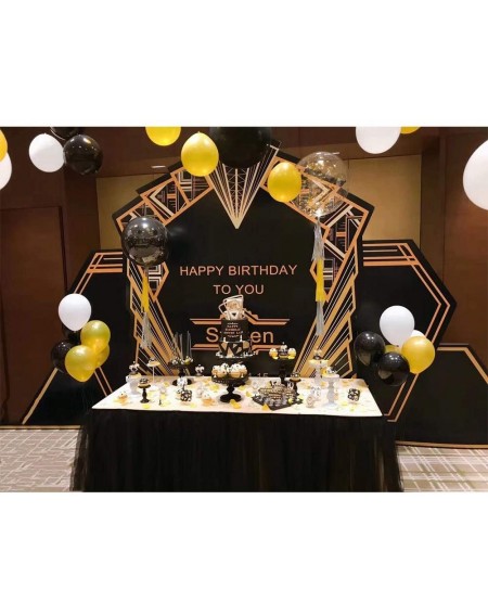 Balloons Balloon Garland Arch Kit- 110Pcs Black and Gold Birthday Party Balloons- Gold Confetti- Metallic Gold and White Ball...