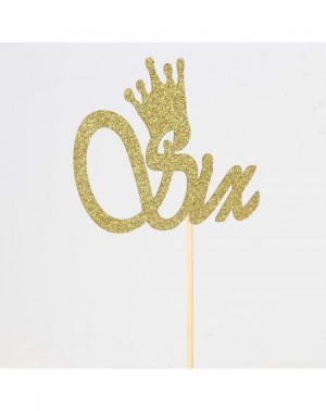 Cake & Cupcake Toppers Glitter Gold Six Cake Topper-6th Birthday Wedding Party Decorations Supplies-Numeber 6 Birthday or Wed...