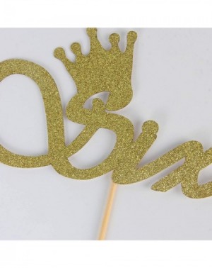 Cake & Cupcake Toppers Glitter Gold Six Cake Topper-6th Birthday Wedding Party Decorations Supplies-Numeber 6 Birthday or Wed...