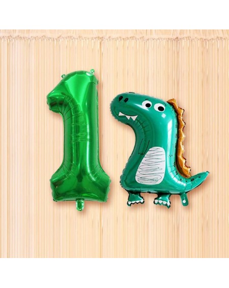 Balloons 17 Pieces Dinosaur Balloons Party Balloons Number Balloons Party Theme Outdoors 1th Birthday Decorative Balloons - N...