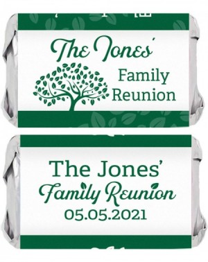 Favors Personalized Family Reunion Mini Candy Bar Labels - 45 Stickers (Forest Green) - Forest Green - CU19D7KKQT0 $10.91