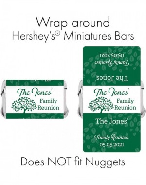 Favors Personalized Family Reunion Mini Candy Bar Labels - 45 Stickers (Forest Green) - Forest Green - CU19D7KKQT0 $10.91