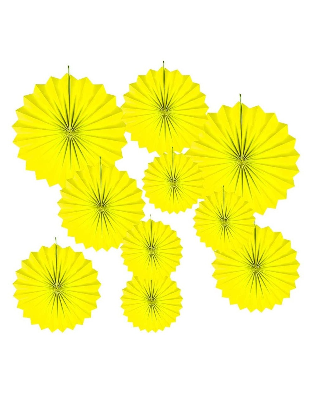 Tissue Pom Poms Yellow Paper Fans Hanging Party Decorations-Pack of 10 - Yellow - CC190T4OMY0 $12.82