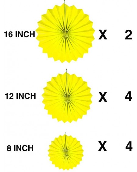 Tissue Pom Poms Yellow Paper Fans Hanging Party Decorations-Pack of 10 - Yellow - CC190T4OMY0 $12.82