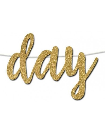 Banners & Garlands Best Day Ever Banner - Premium Gold Glitter Cardstock Paper - Larger Text for Better Visibility - Perfect ...