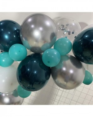 Balloons Teal Blue Silver White Latex Balloons Garland Arch Kit 108 Count-for Baby Shower Birthday Wedding Party Supplies - C...