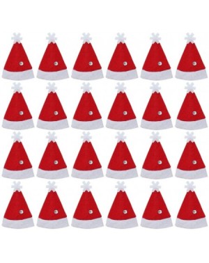 Party Packs 24Pcs Mini Christmas Santa Hats Lollipop Candy Holder Christmas Wine Bottle Cap Cover for Christmas Holiday Party...