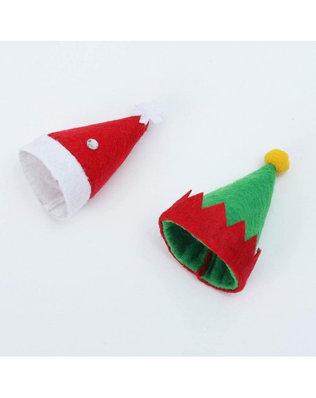 Party Packs 24Pcs Mini Christmas Santa Hats Lollipop Candy Holder Christmas Wine Bottle Cap Cover for Christmas Holiday Party...