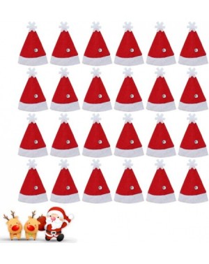 Party Packs 24Pcs Mini Christmas Santa Hats Lollipop Candy Holder Christmas Wine Bottle Cap Cover for Christmas Holiday Party...