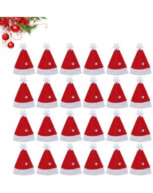 Party Packs 24Pcs Mini Christmas Santa Hats Lollipop Candy Holder Christmas Wine Bottle Cap Cover for Christmas Holiday Party...