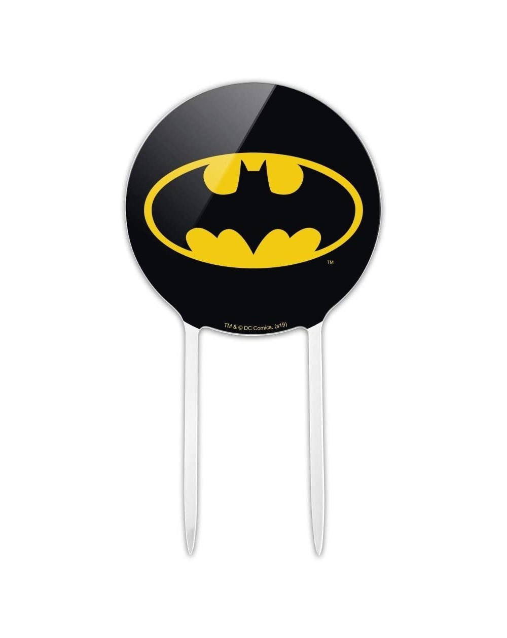 Cake & Cupcake Toppers Acrylic Batman Classic Bat Shield Logo Cake Topper Party Decoration for Wedding Anniversary Birthday G...