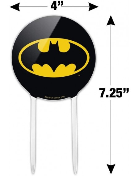 Cake & Cupcake Toppers Acrylic Batman Classic Bat Shield Logo Cake Topper Party Decoration for Wedding Anniversary Birthday G...