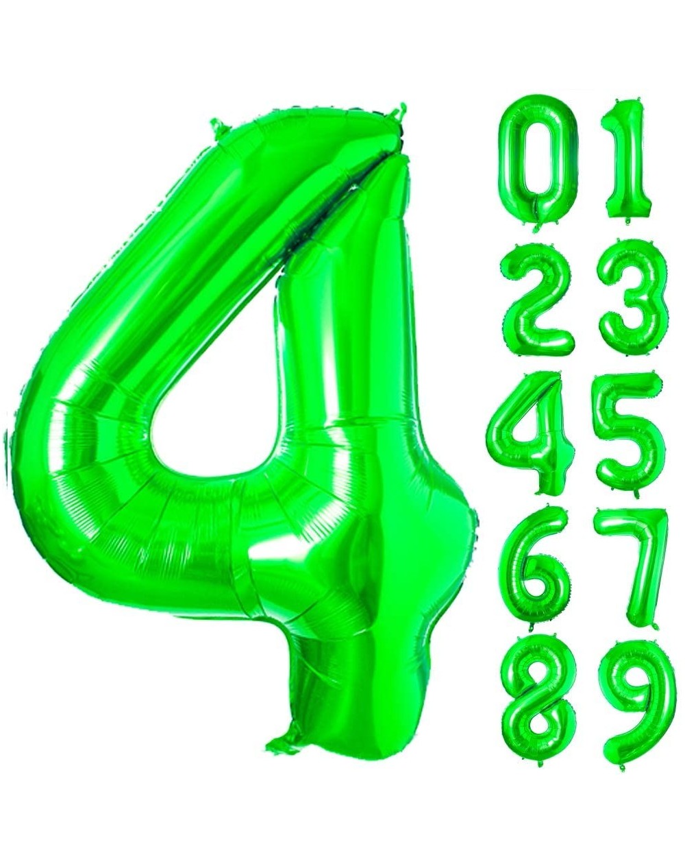 Balloons 40 Inch Green Number Foil Balloons- 0-9 Foil Mylar Big Number Balloons for Birthday Party Decorations (Number 4) - N...