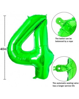 Balloons 40 Inch Green Number Foil Balloons- 0-9 Foil Mylar Big Number Balloons for Birthday Party Decorations (Number 4) - N...