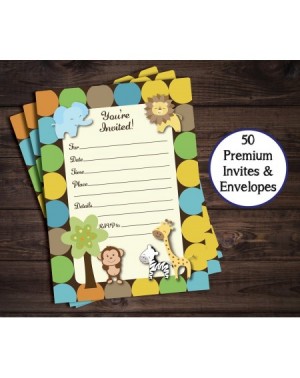 Invitations 50 Jungle Invitations and Envelopes (Large Size 5x7) - Baby Shower - Birthday Party - Any Occasion - CP11RBYYPGF ...