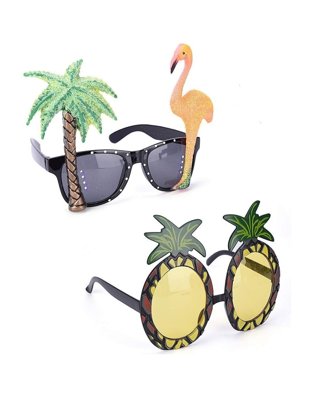 Party Packs 2Pack Funny Party Glasses Pineapple Flamingo Coconut Tree Shape Party Glasses Hawaiian Tropical Theme Sunglasses ...