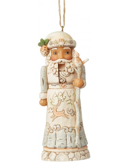 Nutcrackers Jim Shore Heartwood Creek White Woodland Nutcracker Hanging Ornament- 4.5 Inch- Multicolor - CK18NGAOGKW $15.47