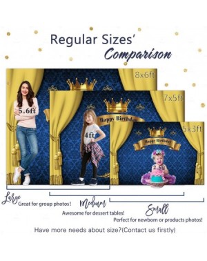 Photobooth Props 7x5ft Royal Prince Backdrop King Gold Curtain Background Baby Shower Happy Birthday Party Cake Dessert Table...