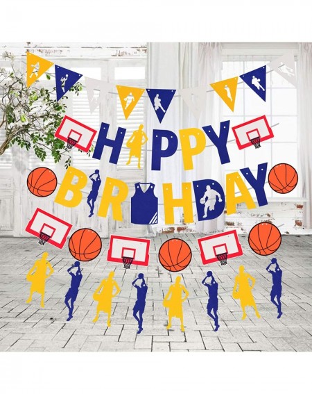 Banners Basketball Theme Happy Birthday Banners - Cute Happy Birthday Basketball Banners for boys - Basketball Theme Party De...