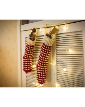 Stockings & Holders Pack 4-18" Unique Burgundy Christmas Stockings Dots Style - Burgundy - CN18IZ7ZG9R $18.59