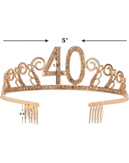 Party Packs 40th Birthday Decorations Party Supplies- 40th Birthday Gifts for Women- 40th Birthday Tiara- 40th White Satin Sa...