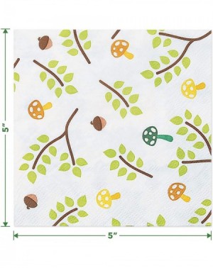 Party Packs Woodland Theme Party Creatures Rectangle Paper Dessert Plates and Beverage Napkins (Serves 16) - Woodland Theme P...