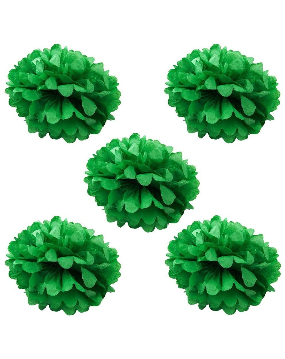 Tissue Pom Poms Set of 5 - Green 8" - (5 Pack) Tissue Pom Poms Flower Party Decorations for Weddings- Birthday- Bridal- Baby ...